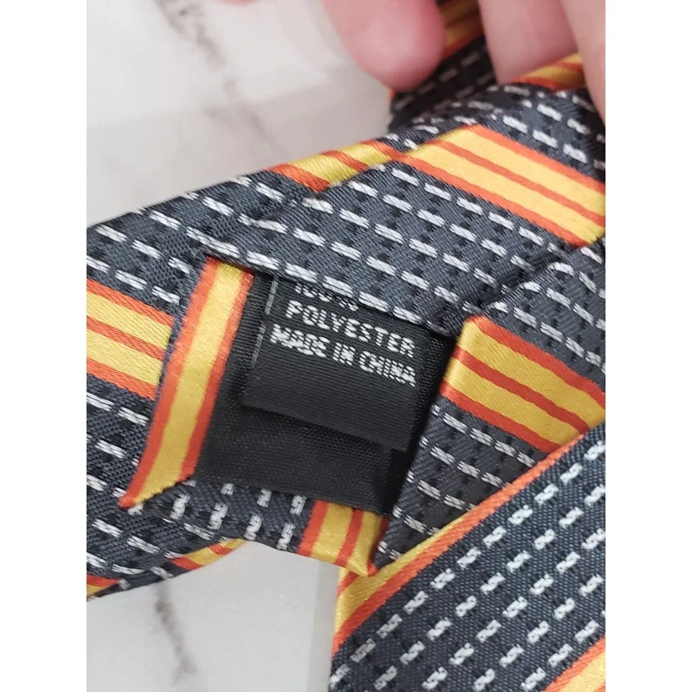 COOGI NECKTIE tie striped orange‎ gray red orange